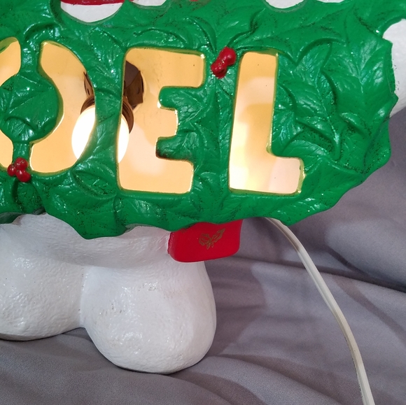 Vintage 1990's Light Up "Noel" Snowman | Handmade - Picture 8 of 14
